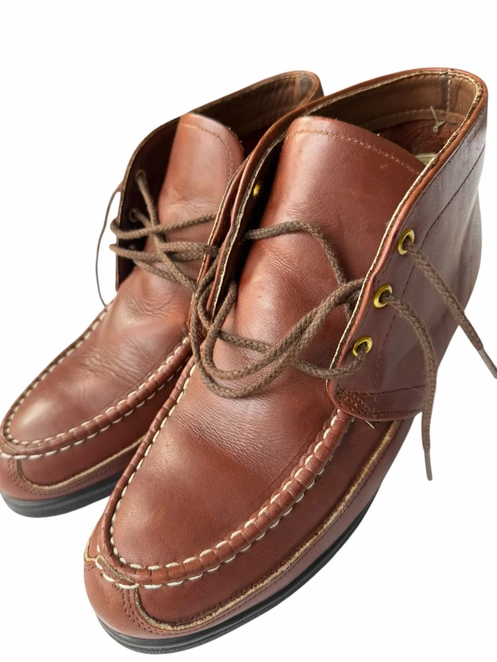VTG 90s Iron Age Leather Moc Toe Chukka Steel Toe Boots 8.5N